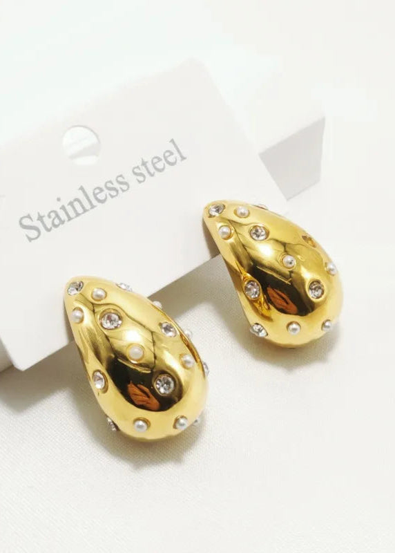 glamouröse ohrringe goldfarben