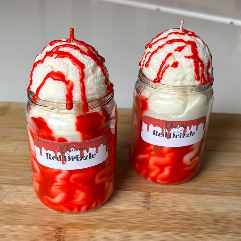Red Drizzle Kerze