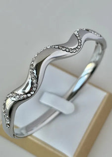 armreif wellenform gold silber