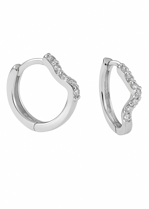 Waves Creolen Sterling Silber