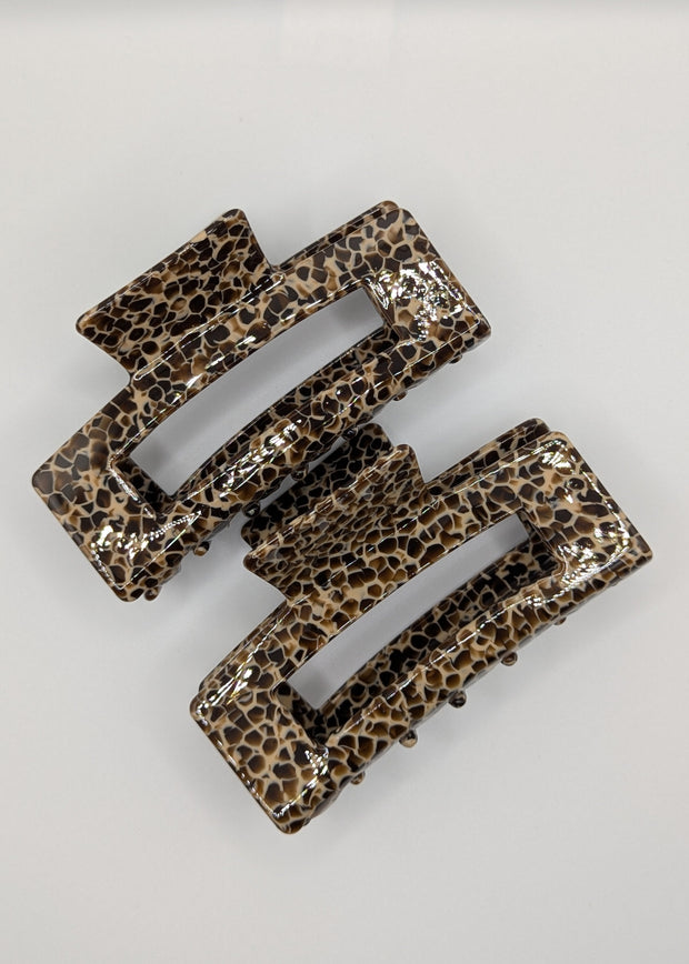 Acetat haarklammer in Braun gepunktet Dots