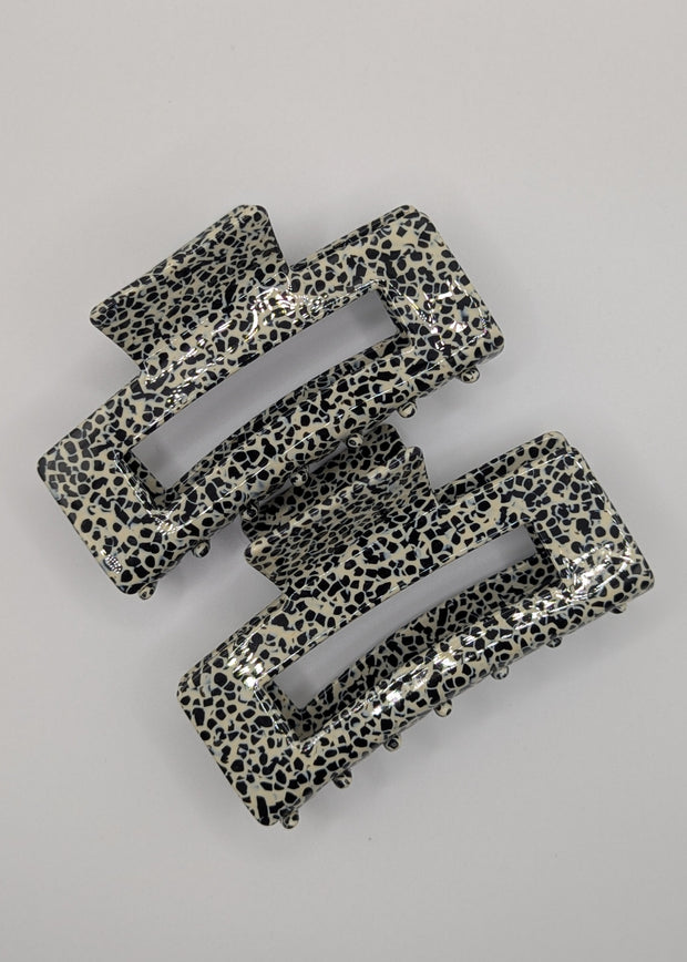 haarspange aus Cellulose in Schwarz und Weiß